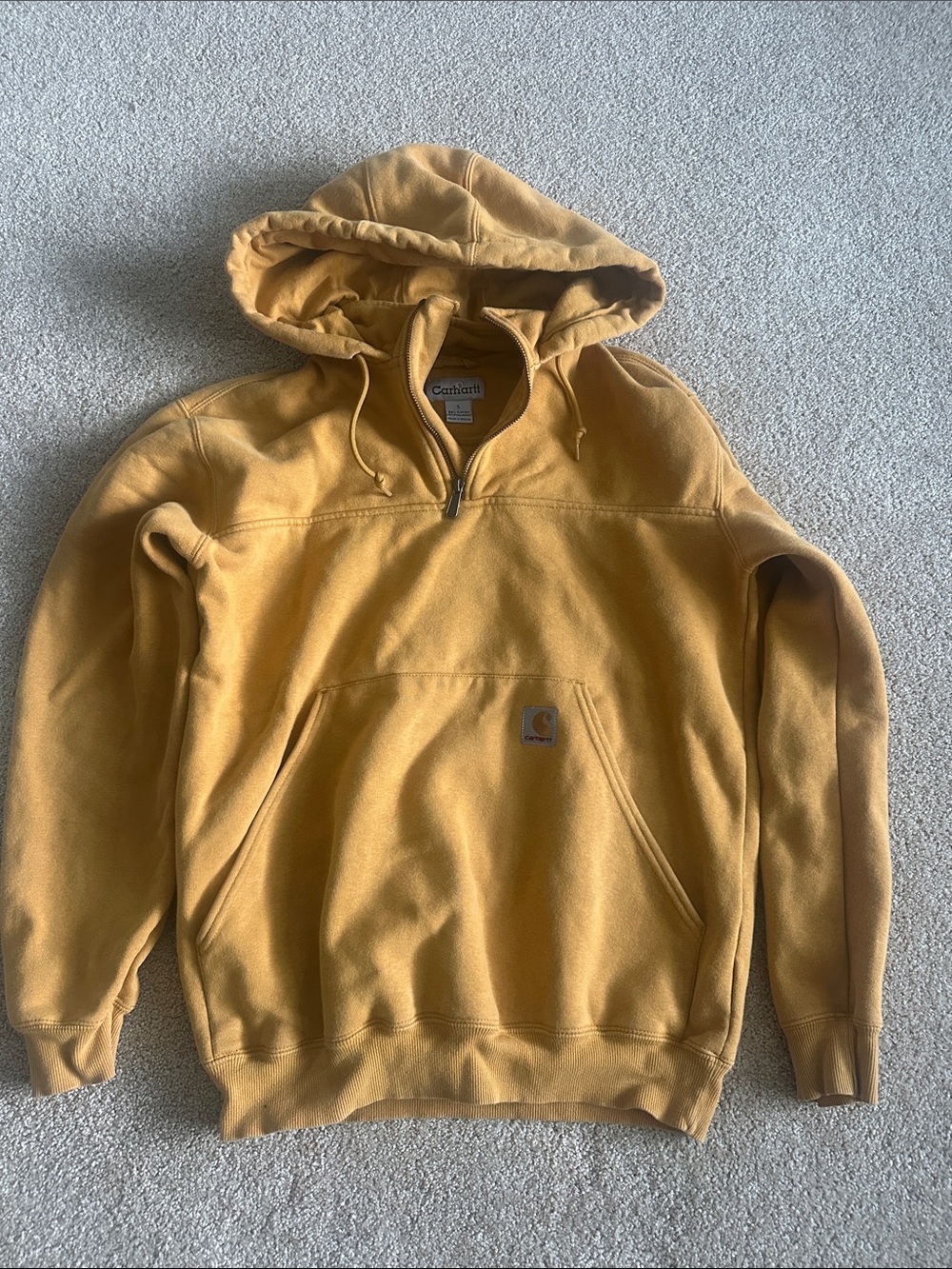 Carhartt Golden Yellow Quarter-Zip Hooded Pullover